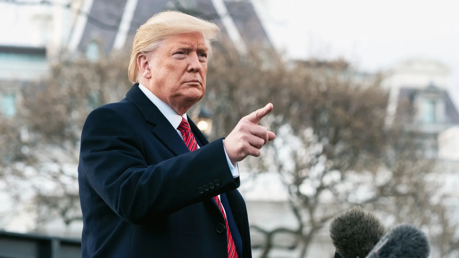 President Donald Trump giving a speech.