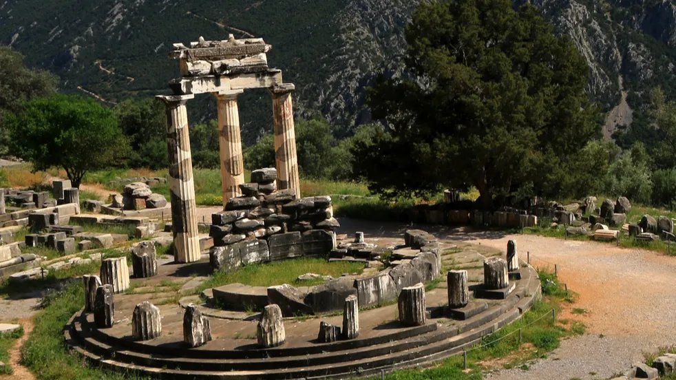 tholos of delphi delphi mount parnassus greece